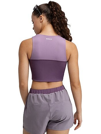 Débardeur crop top trail running femme randonnée femme phoenix lilac