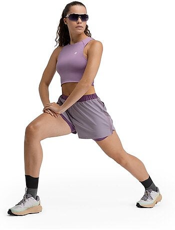Débardeur crop top trail running femme randonnée femme phoenix lilac