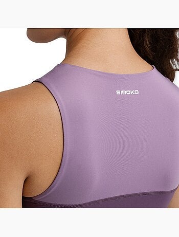 Débardeur crop top trail running femme randonnée femme phoenix lilac
