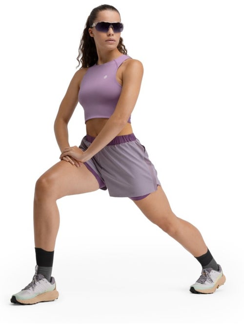 Débardeur crop top trail running femme randonnée femme phoenix lilac - Kiabi Débardeur crop top trail running femme randonnée femme phoenix lilac - Kiabi