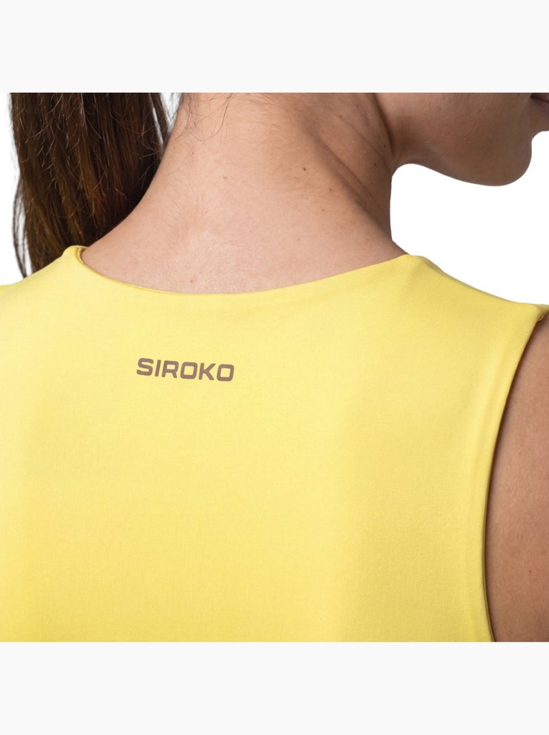 Débardeur crop top trail running femme randonnée femme phoenix-w Jaune - Kiabi