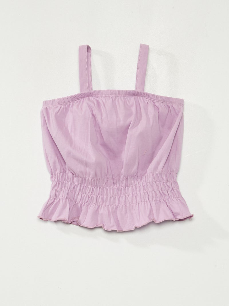 Débardeur cropped à fines bretelles Violet - Kiabi