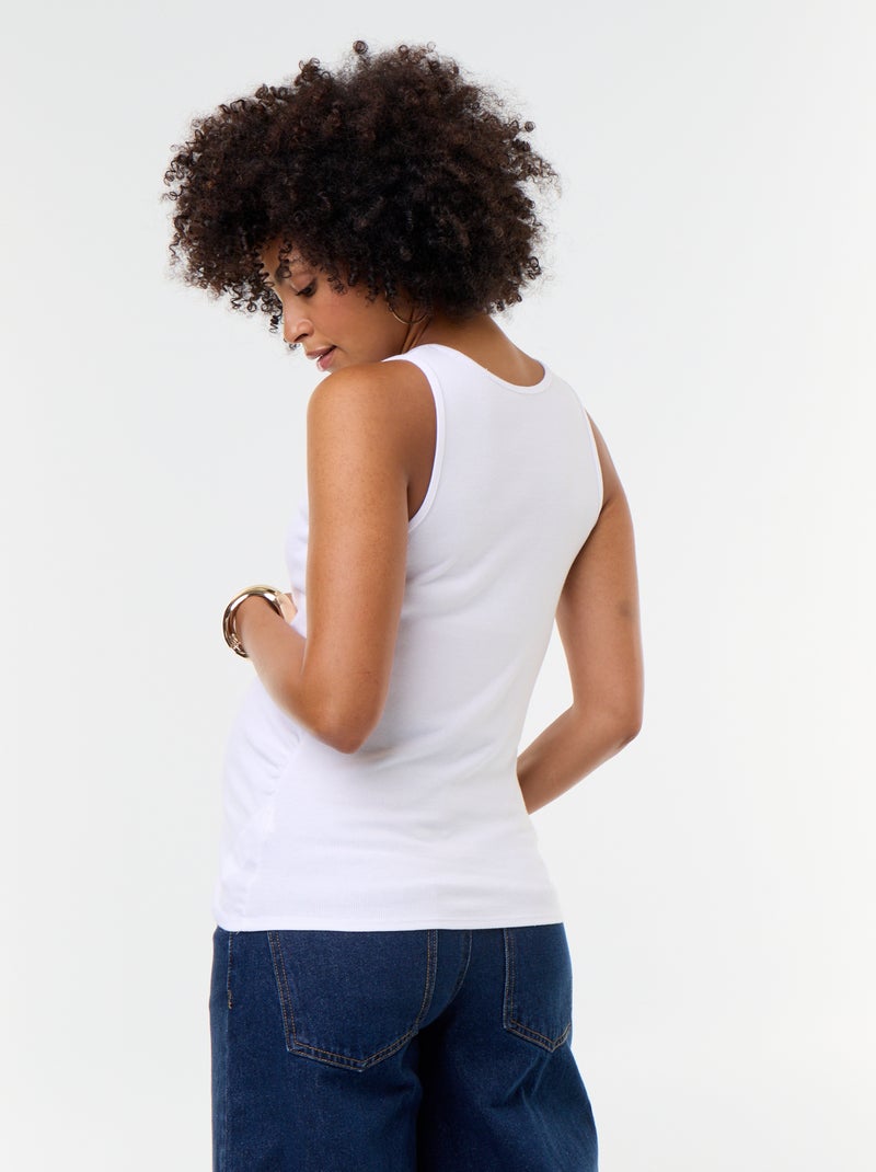 Débardeur de grossesse à emmanchures américaines Blanc - Kiabi