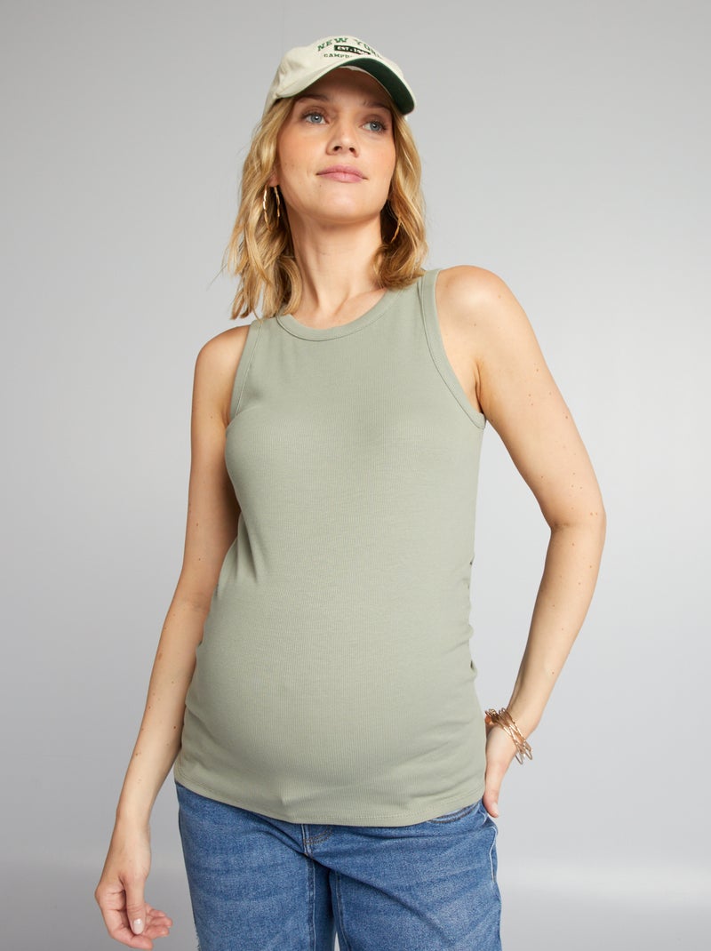 Débardeur de maternité à encolure U Vert - Kiabi