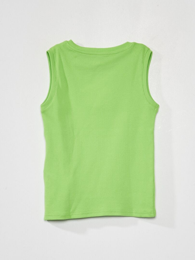 Débardeur de plage avec palmier brodé Vert - Kiabi