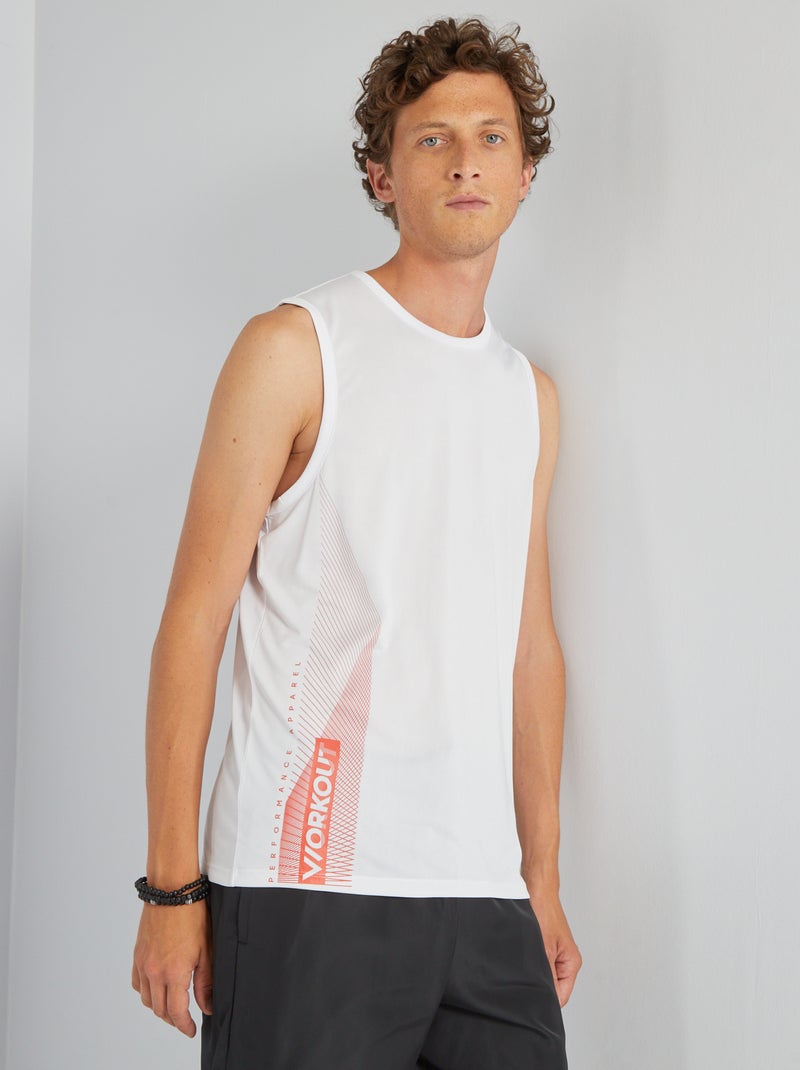 Débardeur de sport Blanc - Kiabi