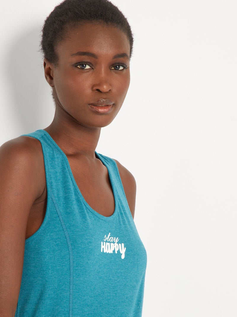 Débardeur de sport en jersey Bleu canard - Kiabi