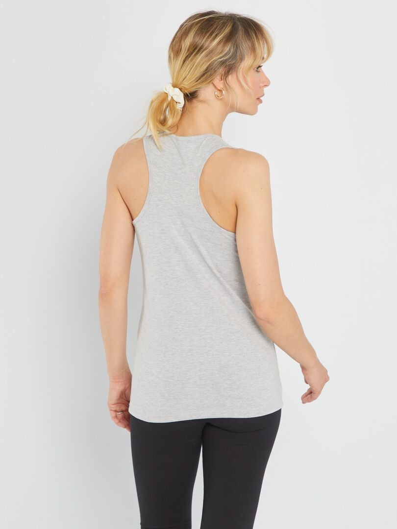 Débardeur de sport en jersey gris - Kiabi