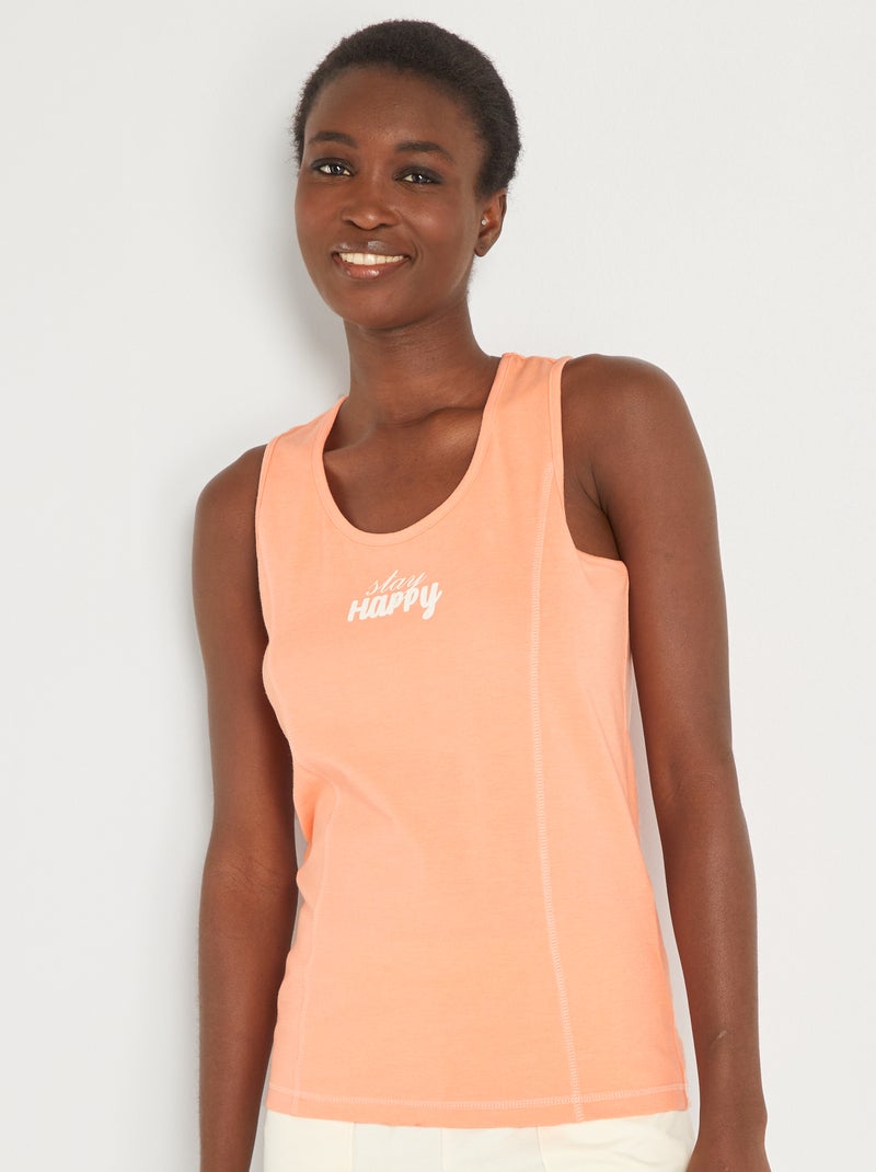 Débardeur de sport en jersey orange - Kiabi