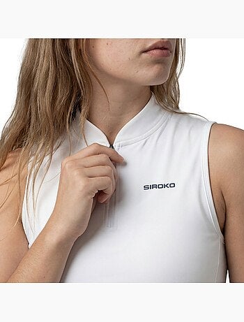 Débardeur de tennis demi-zip femme tennis femme rally-w
