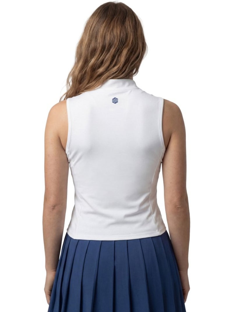 Débardeur de tennis demi-zip femme tennis femme rally-w Blanc - Kiabi