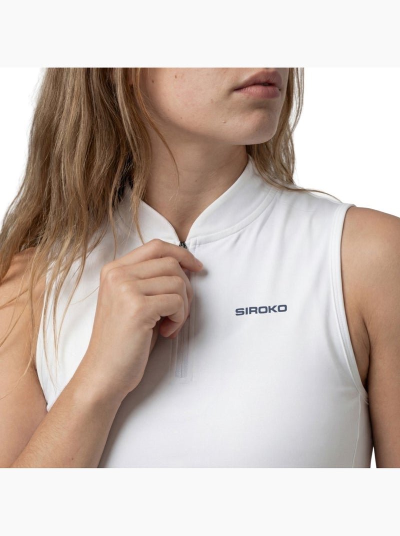 Débardeur de tennis demi-zip femme tennis femme rally-w Blanc - Kiabi
