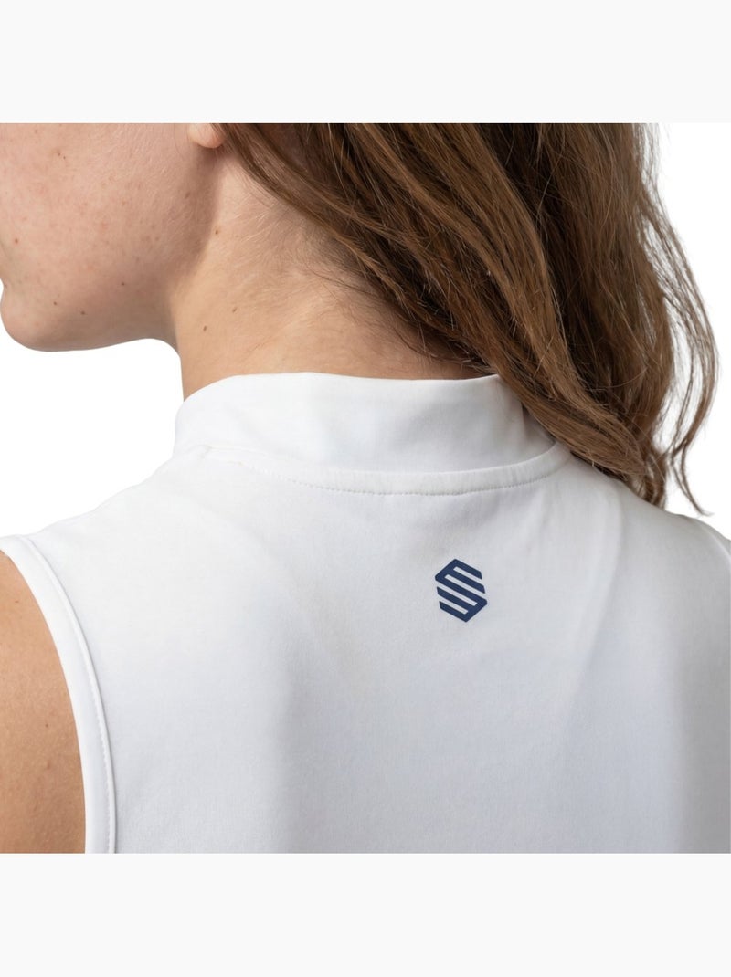 Débardeur de tennis demi-zip femme tennis femme rally-w Blanc - Kiabi