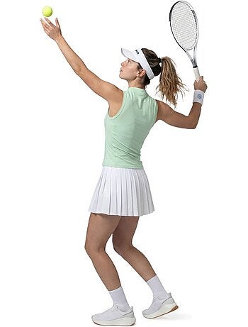 Débardeur de tennis demi-zip femme tennis femme rally-w light