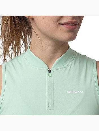 Débardeur de tennis demi-zip femme tennis femme rally-w light