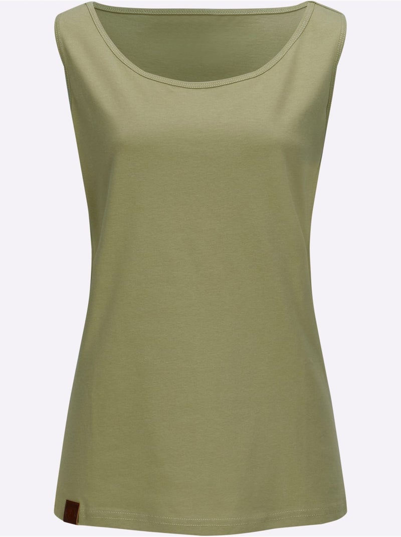 Débardeur décontracté à encolure ronde avec douceur extrême - Taille standard - Witt Bleu Vert Gris - Kiabi