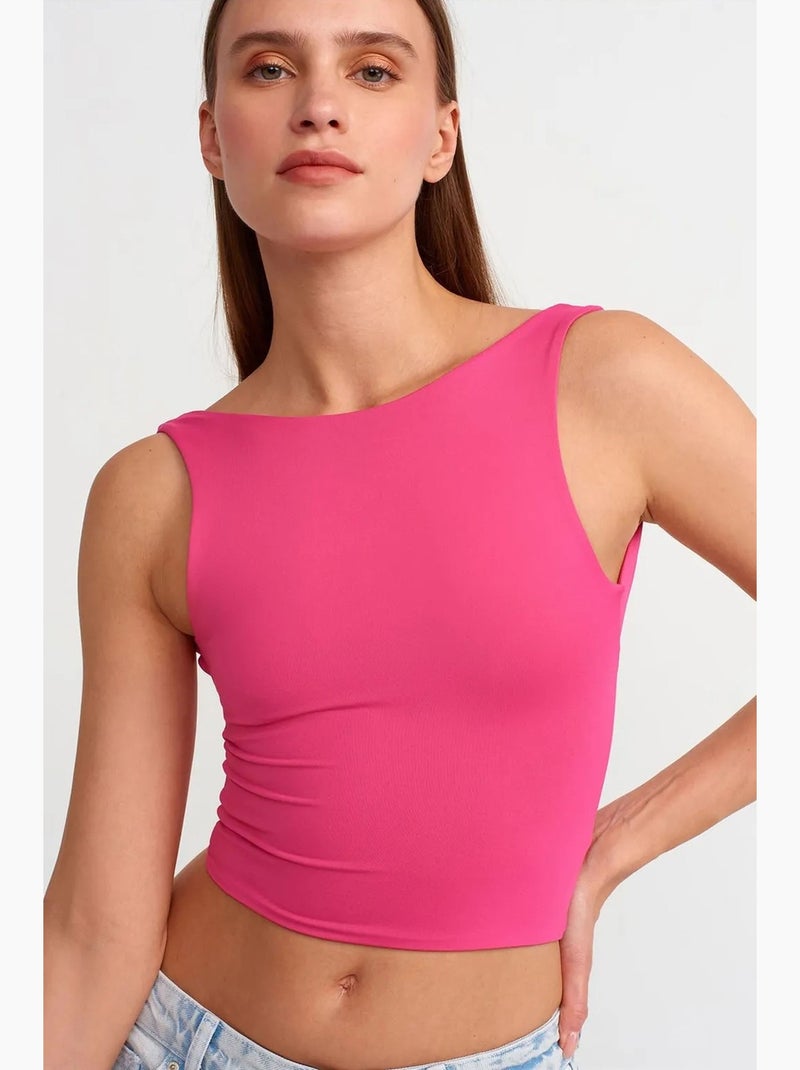 Débardeur découpé dilvin Rose fluo/Solinotes - Kiabi
