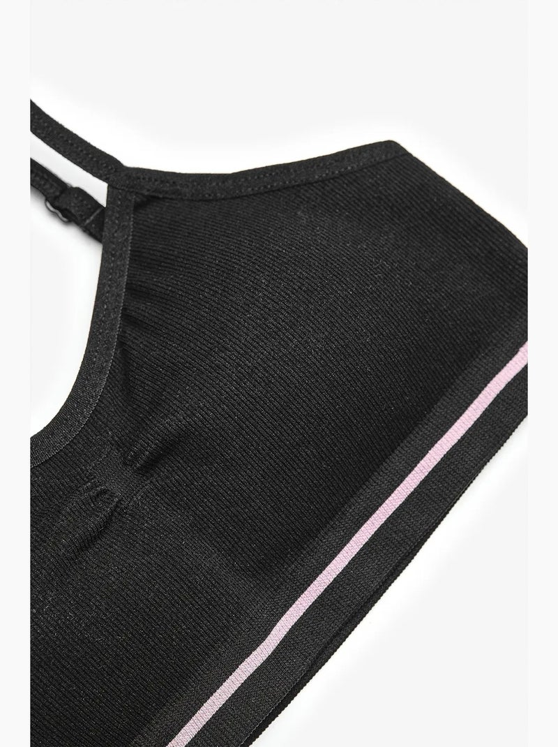 Débardeur demi-long sans coutures penti Noir - Kiabi