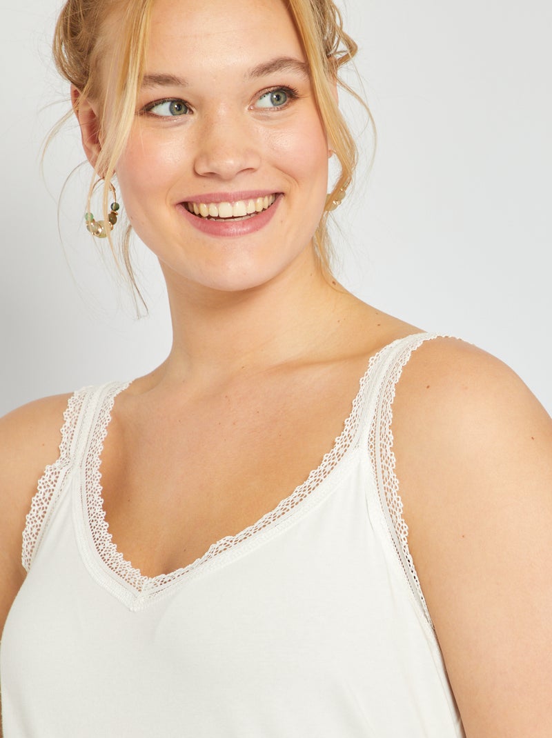 Débardeur dentelle blanc - Kiabi