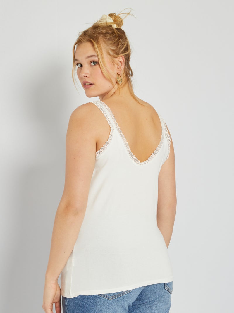 Débardeur dentelle blanc - Kiabi