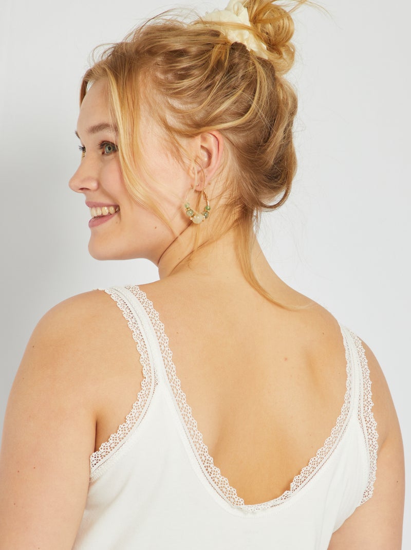 Débardeur dentelle blanc - Kiabi