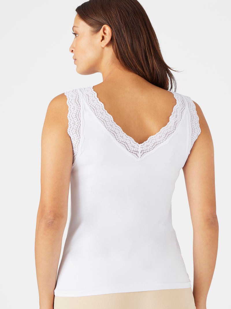 Débardeur dentelle Climatyl - Damart Blanc - Kiabi