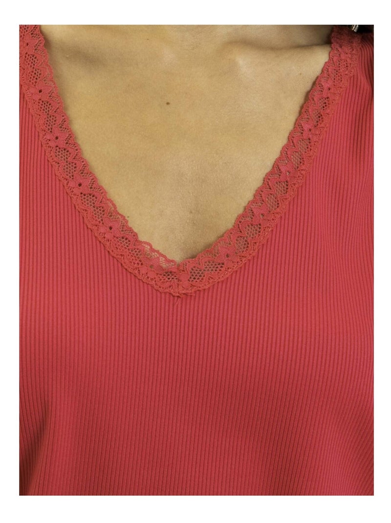 Débardeur dentelle FABRINE Rose fushia - Kiabi