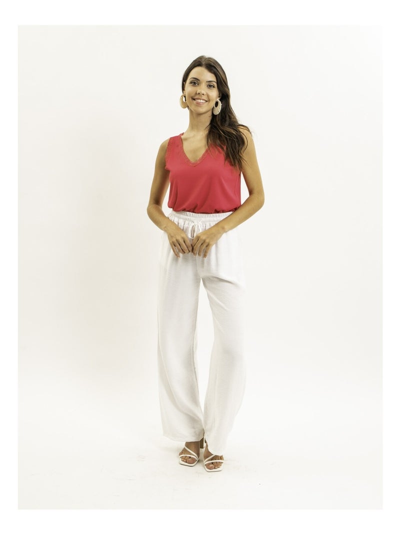 Débardeur dentelle FABRINE Rose fushia - Kiabi