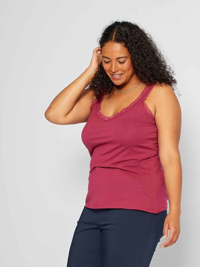 Débardeur dentelle rouge Kiabi 8.00€