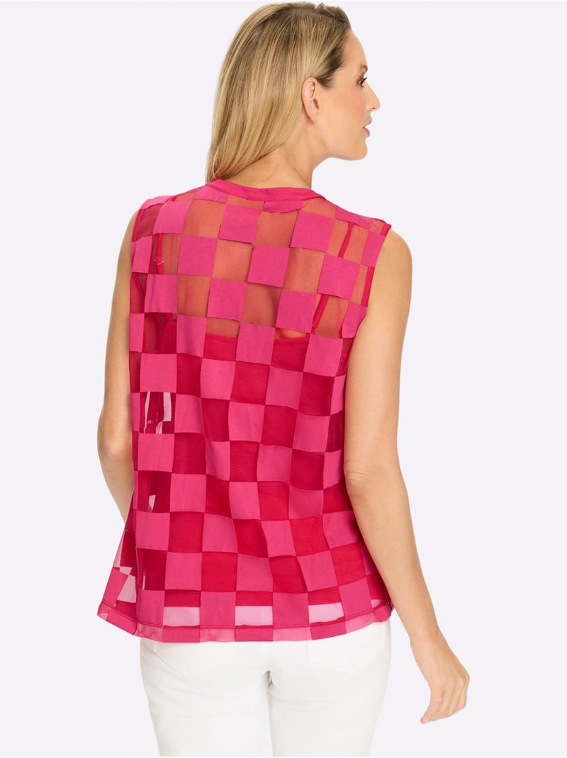 Débardeur Effet Vaporeux Chic - Taille Standard - Helline Rose fushia - Kiabi