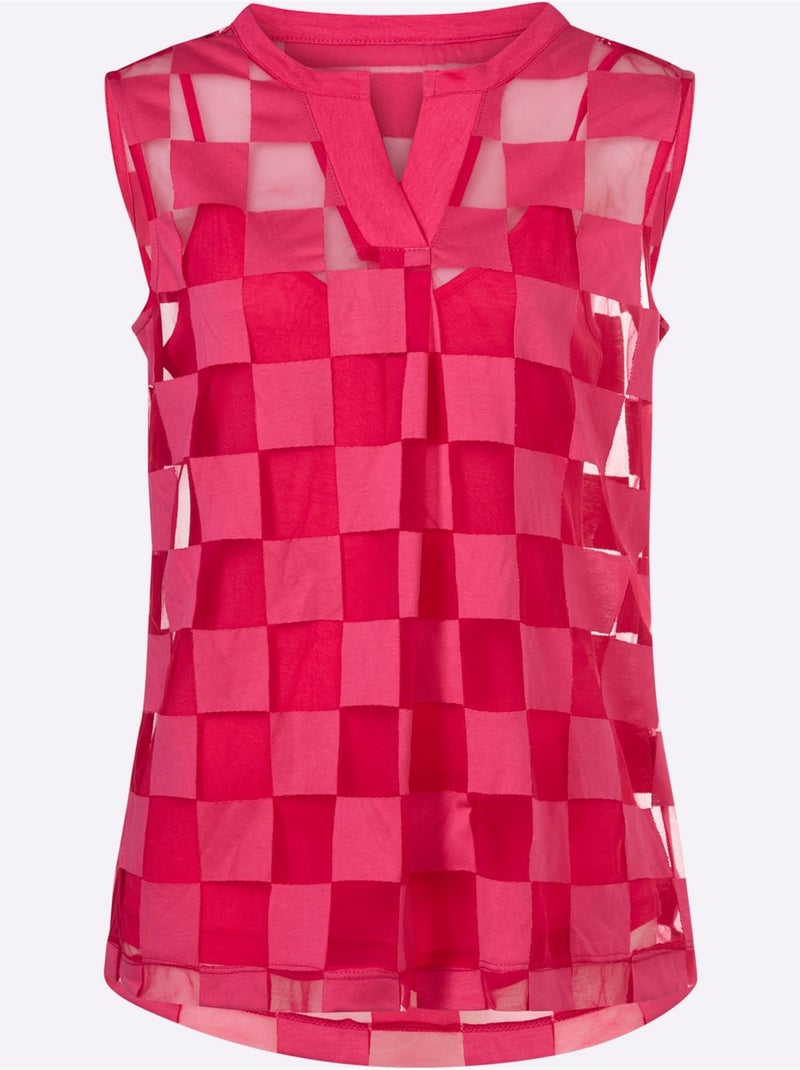 Débardeur Effet Vaporeux Chic - Taille Standard - Helline Rose fushia - Kiabi