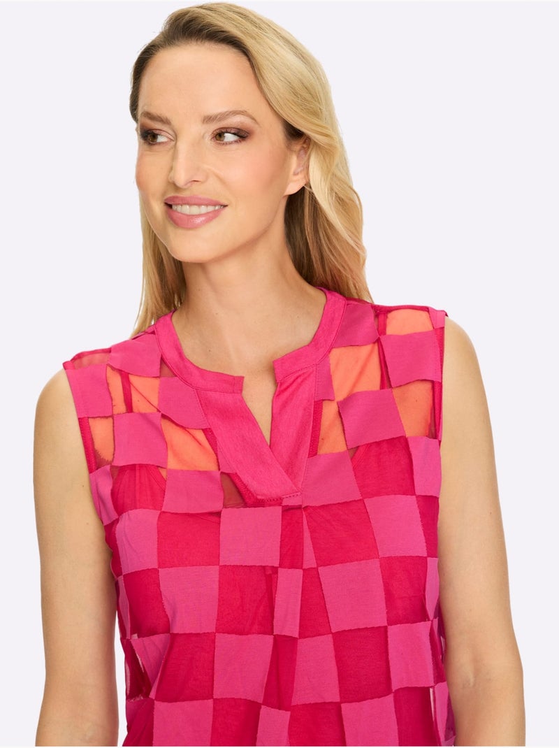 Débardeur Effet Vaporeux Chic - Taille Standard - Helline Rose fushia - Kiabi