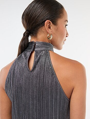 Débardeur emmanchures américaines en maille plissée