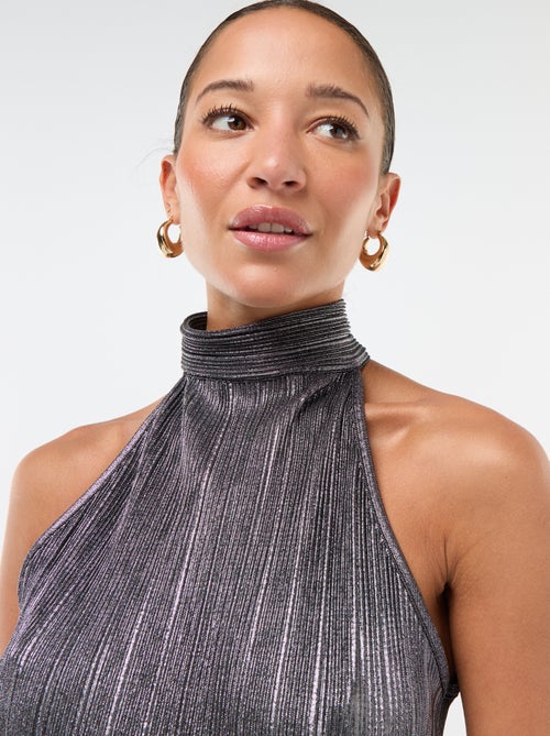 Débardeur emmanchures américaines en maille plissée - Kiabi