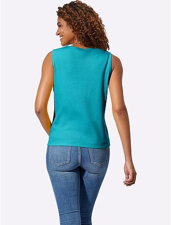 Débardeur en coton à encolure ronde et sans manches - Taille standard - Witt
