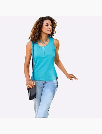 Débardeur en coton à encolure ronde et sans manches - Taille standard - Witt