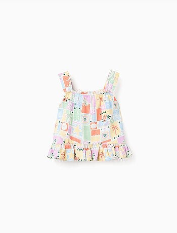 Débardeur en coton avec imprimé coloré