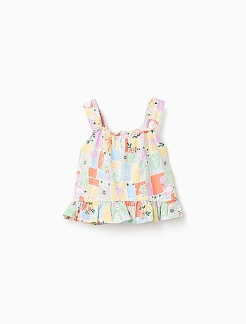 Débardeur en coton avec imprimé coloré