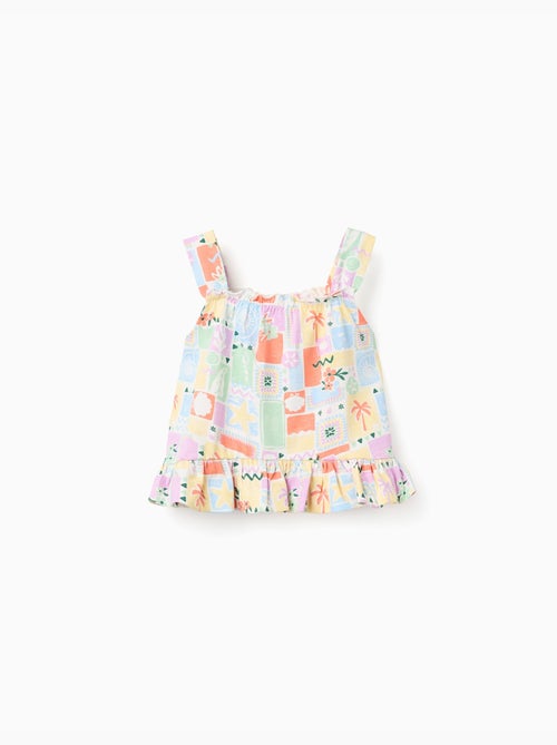 Débardeur en coton avec imprimé coloré - Kiabi