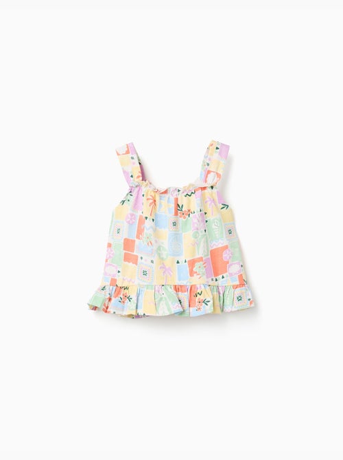 Débardeur en coton avec imprimé coloré - Kiabi