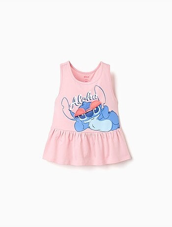 Débardeur en coton avec imprimé Stitch