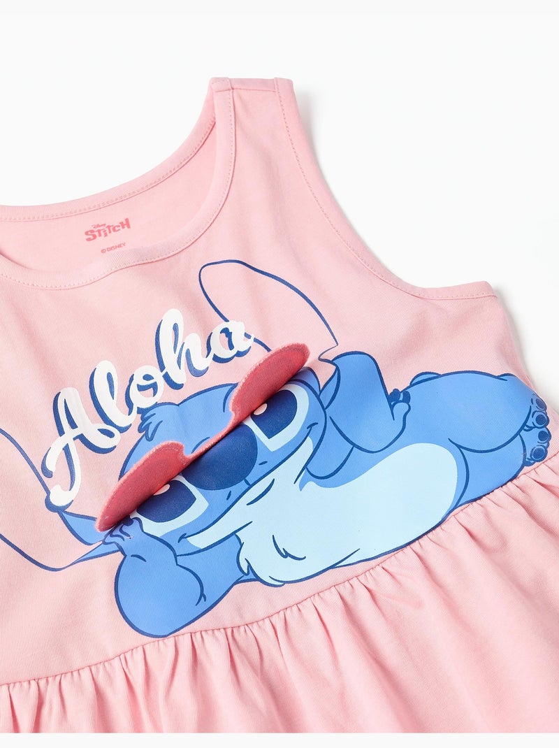 Débardeur en coton avec imprimé Stitch Rose clair - Kiabi