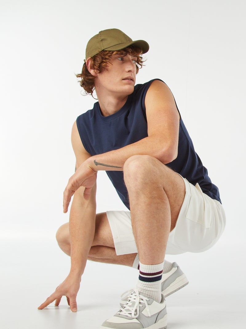 Débardeur en coton BLEU MARINE - Kiabi