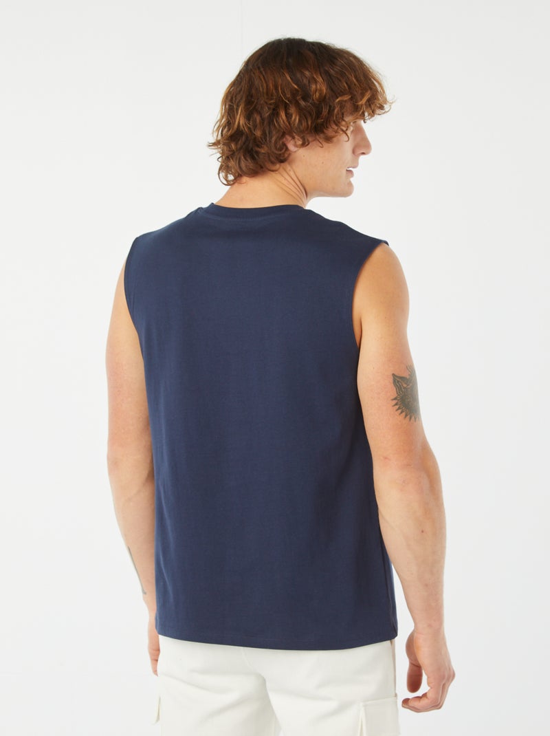 Débardeur en coton BLEU MARINE - Kiabi