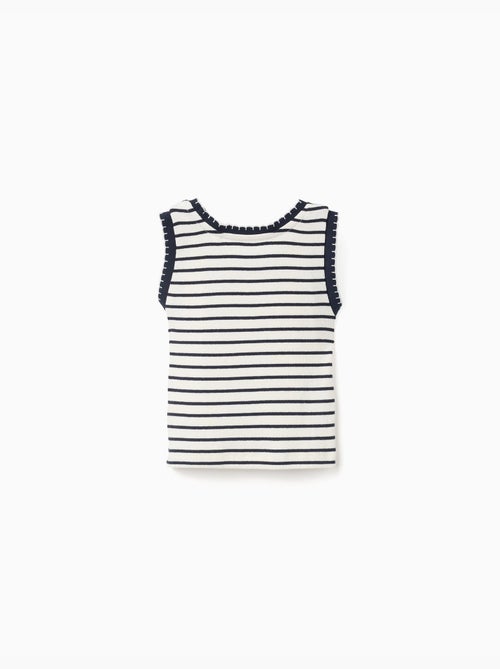 Débardeur en coton côtelé à rayures - Kiabi