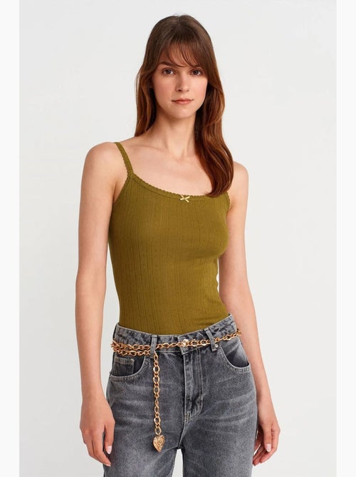 Débardeur en coton côtelé coupe slim dilvin - Kiabi
