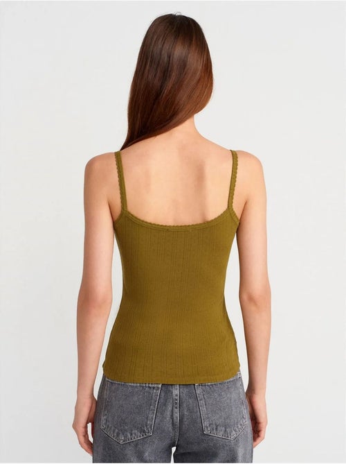 Débardeur en coton côtelé coupe slim dilvin - Kiabi