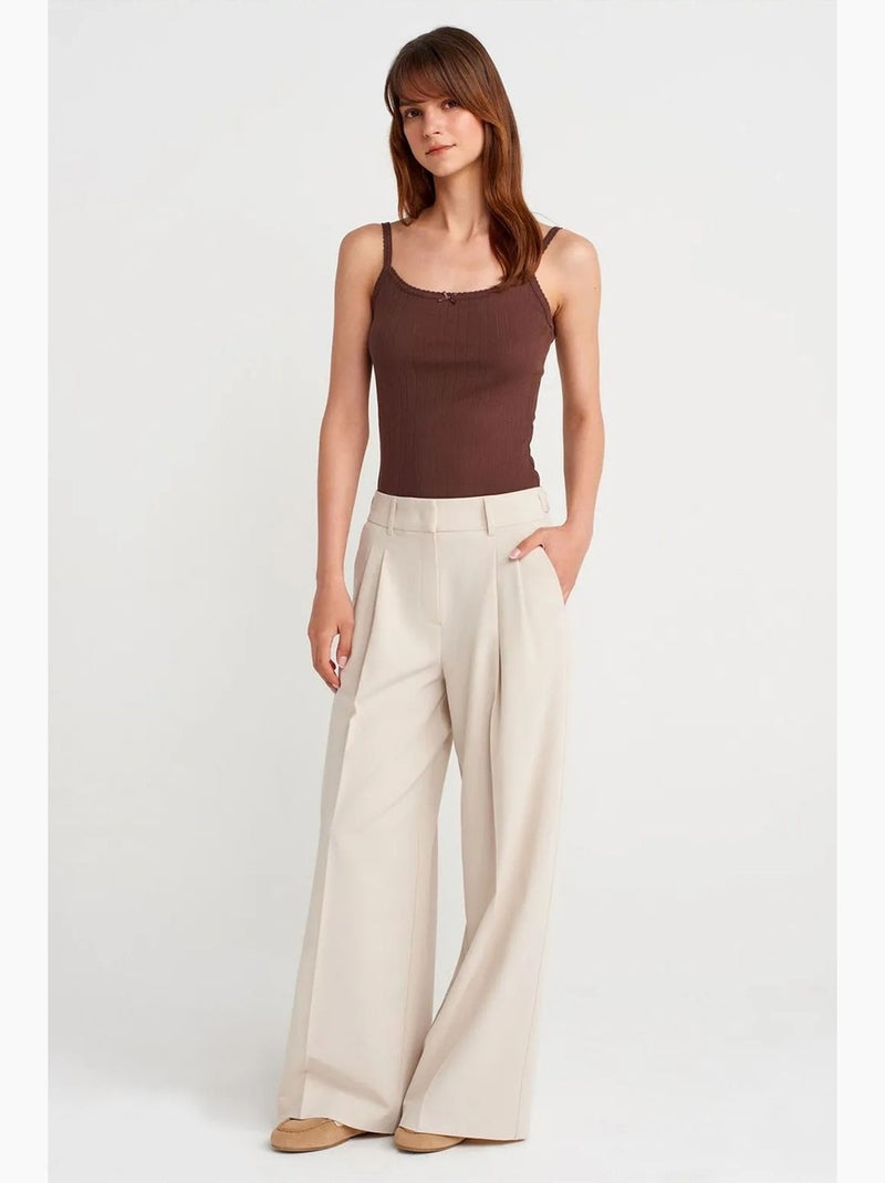 Débardeur en coton côtelé coupe slim dilvin Marron - Kiabi
