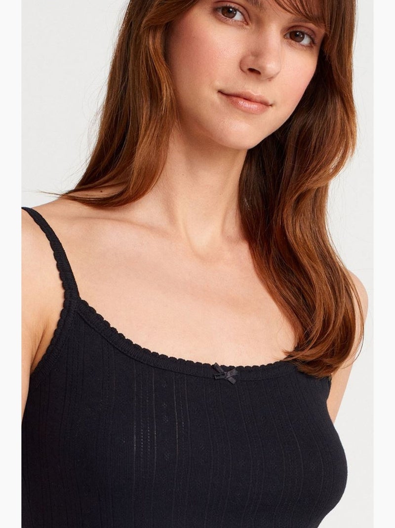 Débardeur en coton côtelé coupe slim dilvin Noir - Kiabi
