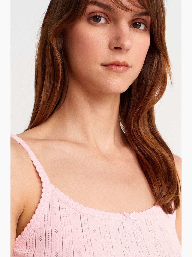 Débardeur en coton côtelé coupe slim dilvin Rose clair - Kiabi